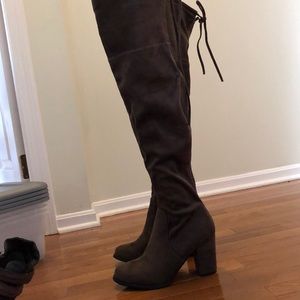 MiiM Ilan taupe 6 over the knee suede boots